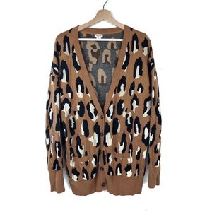 MOSSIMO Leopard Animal Print knit Cardigan